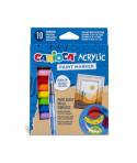 Carioca Acrylic Pack de 10 Marcadores de Pintura Acrilica - Punta Pincel - Tinta a Base de Agua - Alta Cobertura - Colores Surti
