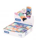 Milan The Fun Nata 320 Expositor con 20 Goma de Borrar Rectangular - Caucho Sintetico - Envuelta Individualmente - Faja y Goma d