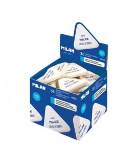 Milan 4836 Goma de Borrar Triangular Flexible - Miga de Pan - Caucho Sintetico - Color Blanco