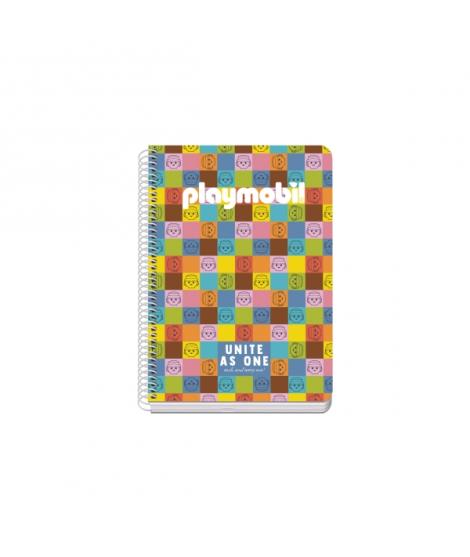Dohe Playmobil Unite As One Cuaderno Espiral A5 80 Hojas Cuadricula 4mm con Margen - Tapa Rigida Impresa a todo Color - Guardas 