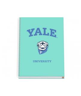 Dohe Yale Dog Cuaderno Espiral A4 100 Hojas Microperforadas Cuadricula 5mm - Tapa Dura Carton Forrado - Bandas de Color