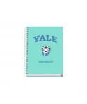Dohe Yale Dog Cuaderno Espiral A5 100 Hojas Cuadricula 5mm - Tapa Dura Impresa a todo Color y Plastificada en Brillo - Bandas de