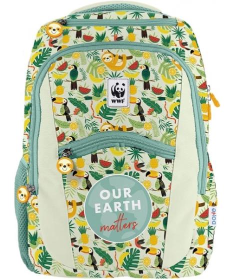 Dohe WWF Tropic Mochila Escolar - Compartimento Principal con Bolsillo Acolchado - Bolsillos Laterales para Bebidas - Espalda Ac