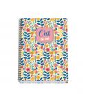 Dohe C`est la Vie Cuaderno Espiral A4 100 Hojas Microperforadas Cuadricula 5mm - Tapa Dura Carton Forrado - Bandas de Color