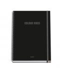 Dohe Colour Vives Cuaderno Espiral A4 100 Hojas Microperforadas Cuadricula 5mm - Tapa Dura Carton Forrado - Cierre de Goma - Ban