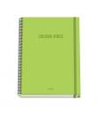 Dohe Colour Vives Cuaderno Espiral A4 100 Hojas Microperforadas Cuadricula 5mm - Tapa Dura Carton Forrado - Cierre de Goma - Ban