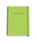 Dohe Colour Vives Cuaderno Espiral A4 100 Hojas Microperforadas Cuadricula 5mm - Tapa Dura Carton Forrado - Cierre de Goma - Ban