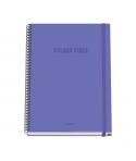 Dohe Colour Vives Cuaderno Espiral A4 100 Hojas Microperforadas Cuadricula 5mm - Tapa Dura Carton Forrado - Cierre de Goma - Ban