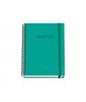 Dohe Colour Vives Cuaderno Espiral A5 100 Hojas Cuadricula 5mm - Tapa Dura Impresa a todo Color y Plastificada en Brillo - Banda