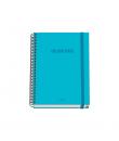 Dohe Colour Vives Cuaderno Espiral A5 100 Hojas Cuadricula 5mm - Tapa Dura Impresa a todo Color y Plastificada en Brillo - Banda