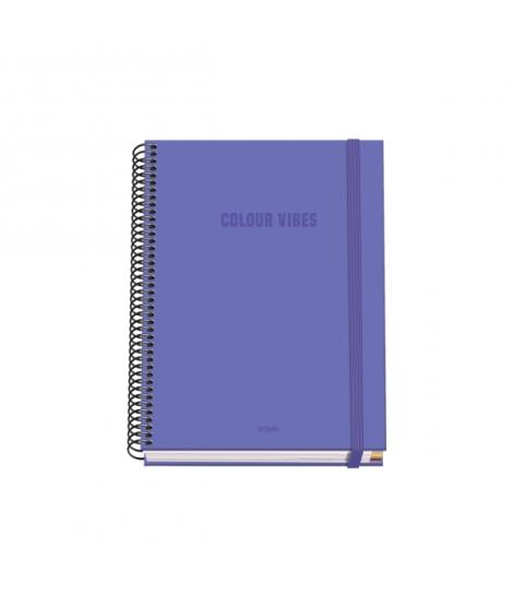 Dohe Colour Vives Cuaderno Espiral A5 100 Hojas Cuadricula 5mm - Tapa Dura Impresa a todo Color y Plastificada en Brillo - Banda