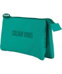 Dohe Colour Vibes Portatodo Triple - Cierre Doble con Cremallera y Tirador de Goma - Color Verde