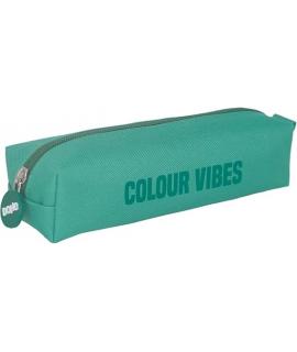 Dohe Colour Vibes Portatodo Cuadrado - Cierre con Cremallera y Tirador de Goma - Color Verde