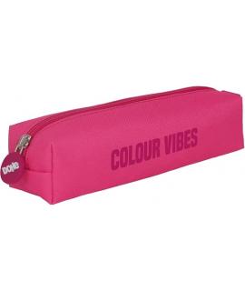 Dohe Colour Vibes Portatodo Cuadrado - Cierre con Cremallera y Tirador de Goma - Color Rosa