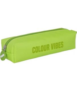 Dohe Colour Vibes Portatodo Cuadrado - Cierre con Cremallera y Tirador de Goma - Color Verde Lima