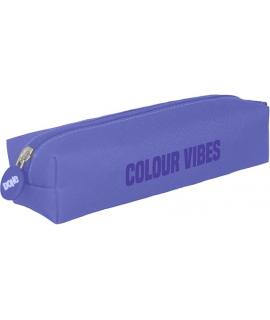 Dohe Colour Vibes Portatodo Cuadrado - Cierre con Cremallera y Tirador de Goma - Color Morado