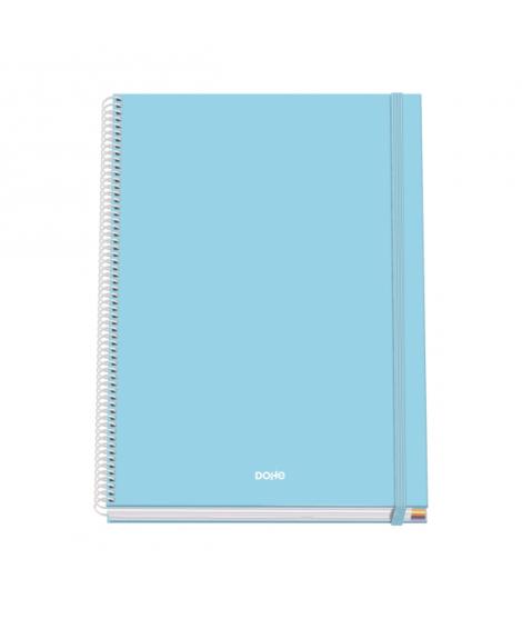 Dohe Serenity Cuaderno Espiral A4 100 Hojas Microperforadas Cuadricula 5mm - Tapa Dura Carton Forrado - Cierre de Goma - Bandas 