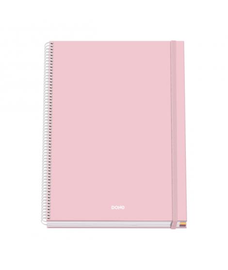 Dohe Serenity Cuaderno Espiral A4 100 Hojas Microperforadas Cuadricula 5mm - Tapa Dura Carton Forrado - Cierre de Goma - Bandas 