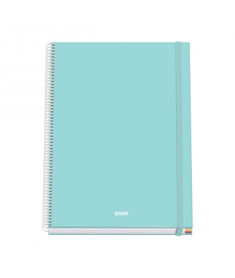 Dohe Serenity Cuaderno Espiral A4 100 Hojas Microperforadas Cuadricula 5mm - Tapa Dura Carton Forrado - Cierre de Goma - Bandas 