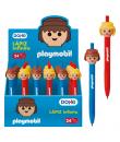 Dohe Playmobil Expositor de 24 Lapices Infinitos - Grip de Caucho - Se Borra Facilmente - Decorados con Motivos de los Muñecos P