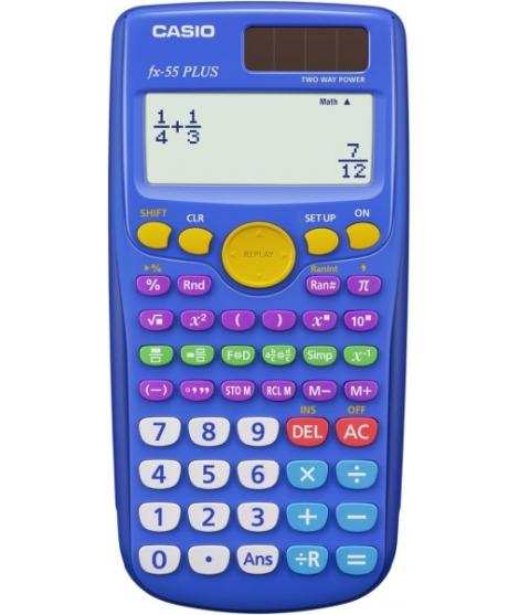 Casio FX-55 Plus Calculadora Cientifica Pantalla LCD 12 Digitos - 240 Funciones - Funcion de Potencia (Cuadrado), Calculo Expone