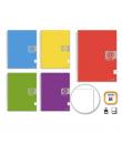 Golden Cuaderno Espiral A4 160 Hojas 60grs Liso - Hojas Microperforadas con 4 Taladros y 4 Bandas de Color - Tapa Resistente For
