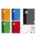 Golden Extra Cuaderno Espiral Folio 80 Hojas 90grs Cuadricula - Margen Remarcado - Tapa Forrada - Colores Surtidos