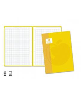 Golden Extra Recambio de 80 Hojas 90gr Cuadricula 4x4 - Formato A4 - 4 Taladros y Banda de Color Amarillo