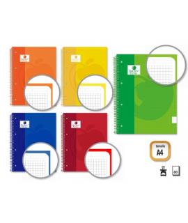 Golden Extra Cuaderno Espiral A4 80 Hojas 90grs Cuadricula 5x5 - Hojas Microperforadas con Banda de Color - Tapa Extradura Forra