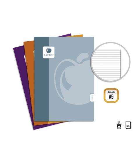 Golden Basic Pack de 10 Libretas Grapadas A5 50 Hojas 60grs Pautada 3.5 - Colores Surtidos