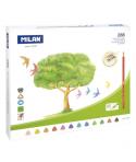Milan Pack de 288 Lapices Triangulares de Colores - Mina 2.9mm - Ergonomicos - Resistente a la Rotura - Colores Surtidos