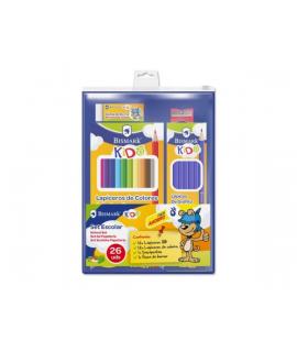 Bismark Pack Escolar con 12 Lapices HB, 12 Lapices de Colores, Afilalapiz y Goma de Borrar