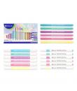 Bismark Pastel Pack Escolar de Escritura con 6 Marcadores Doble Punta Biselada 4mm y Fina 1mm, 6 Rotuladores Punta Fina 0.5mm y 