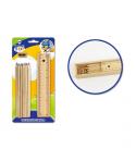 Bismark Pack Escolar con Estuche de Madera con Tapa Regla, 12 Lapices de Colores y Sacapuntas