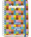Dohe Playmobil Unite As One Agenda Escolar 25/26 Espiral Wire’o A5 - Semana Vista - Papel 80g/m2 - 4 Hojas de Pegatinas - Cubier