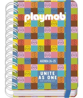Dohe Playmobil Unite As One Agenda Escolar 25/26 Espiral Wire’o A6 - Dia Pagina - Papel 80g/m2 - 4 Hojas de Pegatinas - Cubierta