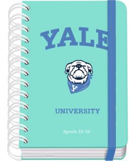 Dohe Yale Dog Agenda Escolar 25/26 Espiral Wire’o A6 - Dia Pagina - Papel 80g/m2 - 4 Hojas de Pegatinas - Cubierta de Carton Pla
