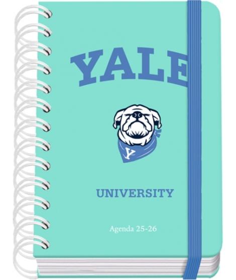 Dohe Yale Dog Agenda Escolar 25/26 Espiral Wire’o A6 - Dia Pagina - Papel 80g/m2 - 4 Hojas de Pegatinas - Cubierta de Carton Pla