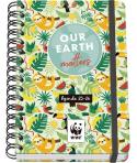 Dohe WWF Tropic Agenda Escolar 25/26 Espiral Wire’o A5 - Semana Vista - Papel 80g/m2 - 4 Hojas de Pegatinas - Cubierta de Carton