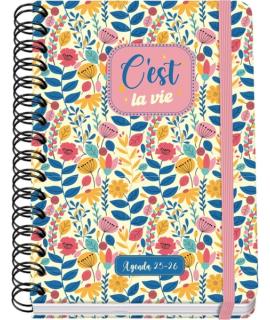 Dohe C´est la Vie Agenda Escolar 25/26 Espiral Wire’o A5 - Semana Vista - Papel 80g/m2 - 4 Hojas de Pegatinas - Cubierta de Cart