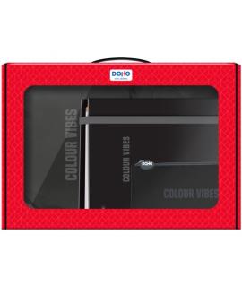 Dohe Colour Vibes Pack de Mochila + Carpeta A4 Recambio + Portatodo Triple - Todo en un Maletin Perfecto para Regalo - Color Neg