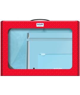Dohe Serenity Pack de Mochila + Carpeta A4 Recambio + Portatodo Triple - Todo en un Maletin Perfecto para Regalo - Color Azul