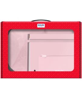Dohe Serenity Pack de Mochila + Carpeta A4 Recambio + Portatodo Triple - Todo en un Maletin Perfecto para Regalo - Color Rosa