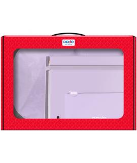 Dohe Serenity Pack de Mochila + Carpeta A4 Recambio + Portatodo Triple - Todo en un Maletin Perfecto para Regalo - Color Morado