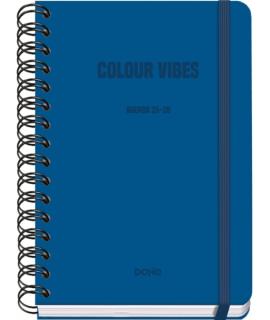 Dohe Colour Vibes Agenda Escolar 25/26 Espiral Wire’o A5 - Semana Vista - Papel 80g/m2 - 4 Hojas de Pegatinas - Cubierta de Cart