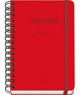Dohe Colour Vibes Agenda Escolar 25/26 Espiral Wire’o A5 - Semana Vista - Papel 80g/m2 - 4 Hojas de Pegatinas - Cubierta de Cart