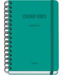 Dohe Colour Vibes Agenda Escolar 25/26 Espiral Wire’o A5 - Semana Vista - Papel 80g/m2 - 4 Hojas de Pegatinas - Cubierta de Cart