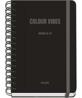 Dohe Colour Vibes Agenda Escolar 25/26 Espiral Wire’o A5 - Semana Vista - Papel 80g/m2 - 4 Hojas de Pegatinas - Cubierta de Cart