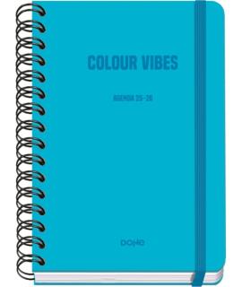 Dohe Colour Vibes Agenda Escolar 25/26 Espiral Wire’o A5 - Semana Vista - Papel 80g/m2 - 4 Hojas de Pegatinas - Cubierta de Cart