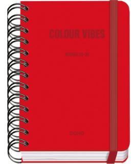 Dohe Colour Vibes Agenda Escolar 25/26 Espiral Wire’o A6 - Dia Pagina - Papel 80g/m2 - 4 Hojas de Pegatinas - Cubierta de Carton
